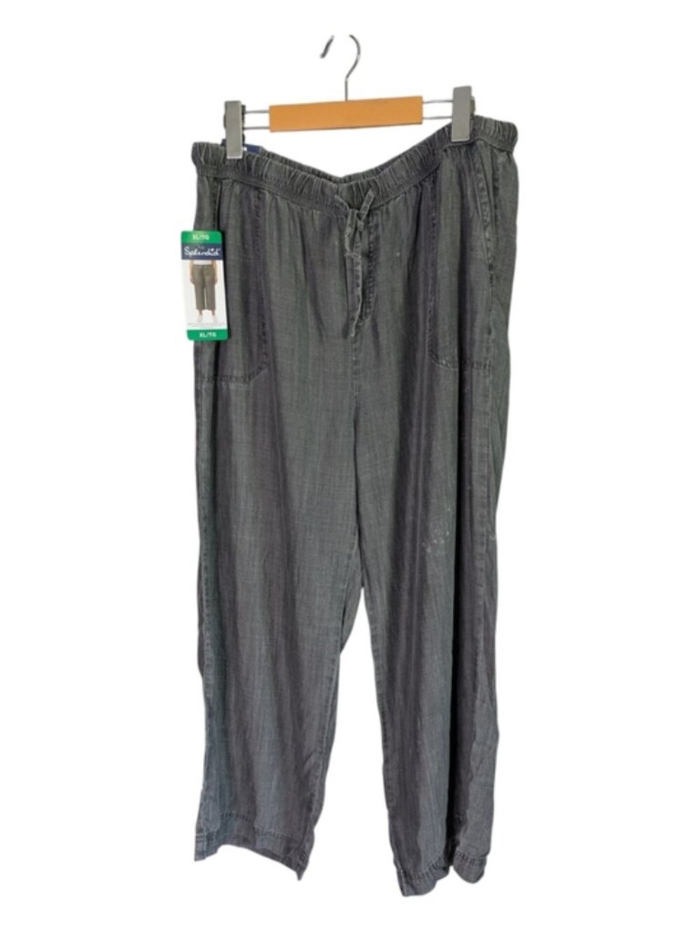 NWT Splendid Wide Leg Pants Lyocell Black/Grey Wash Size XL